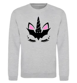 Світшот Bat unicorn Сірий меланж фото