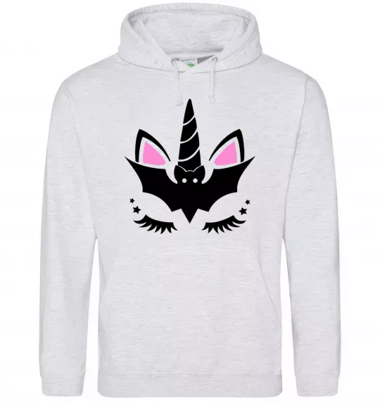 Жіноча толстовка (худі) Bat unicorn Сірий меланж фото