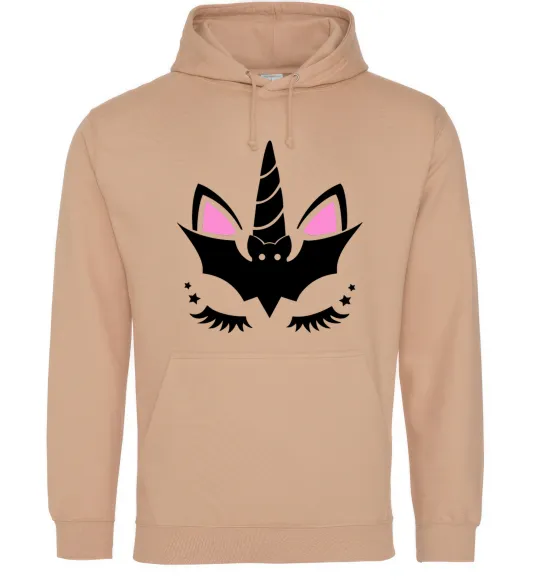 Жіноча толстовка (худі) Bat unicorn Пісочний фото