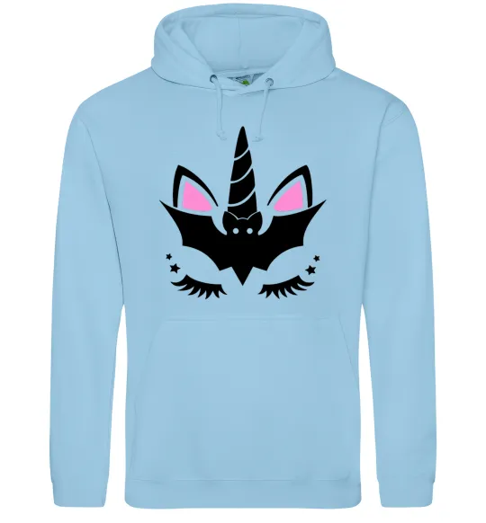 Женская толстовка (худи) Bat unicorn Голубой фото