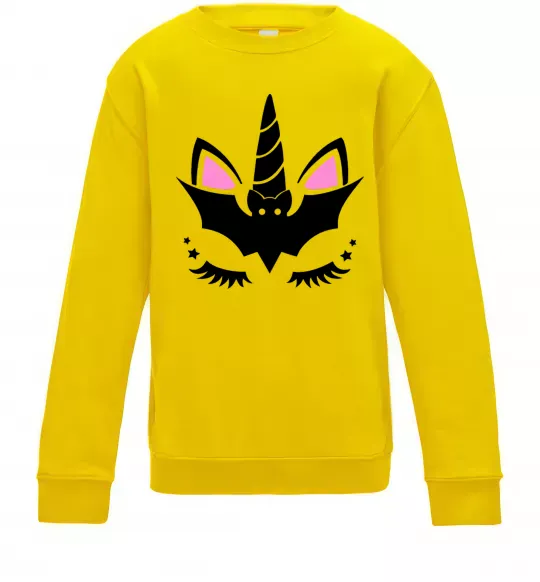 Дитячий світшот Bat unicorn Сонячно жовтий фото