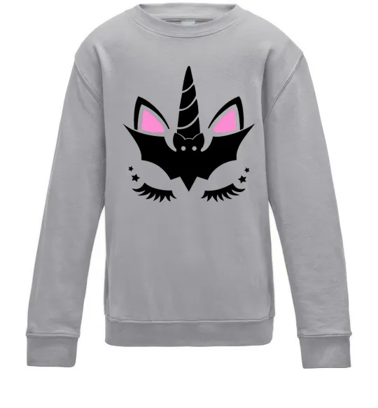 Дитячий світшот Bat unicorn Сірий меланж фото