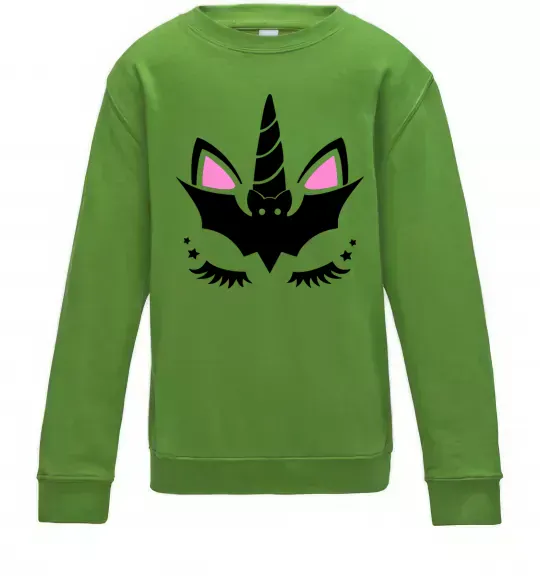 Дитячий світшот Bat unicorn Лаймовий фото