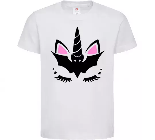 Детская футболка Bat unicorn Белый фото