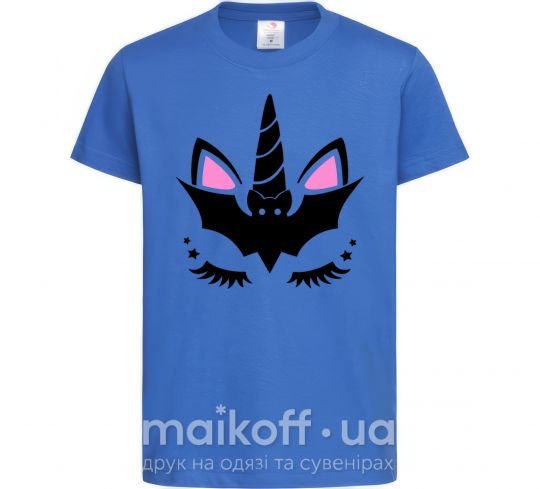Детская футболка Bat unicorn Ярко-синий фото