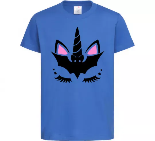 Детская футболка Bat unicorn Ярко-синий фото