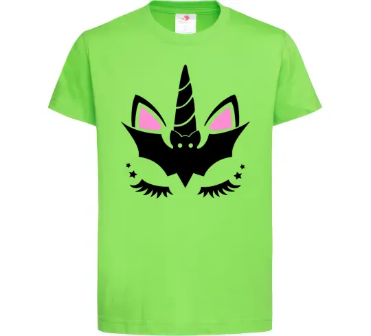 Детская футболка Bat unicorn Лаймовый фото