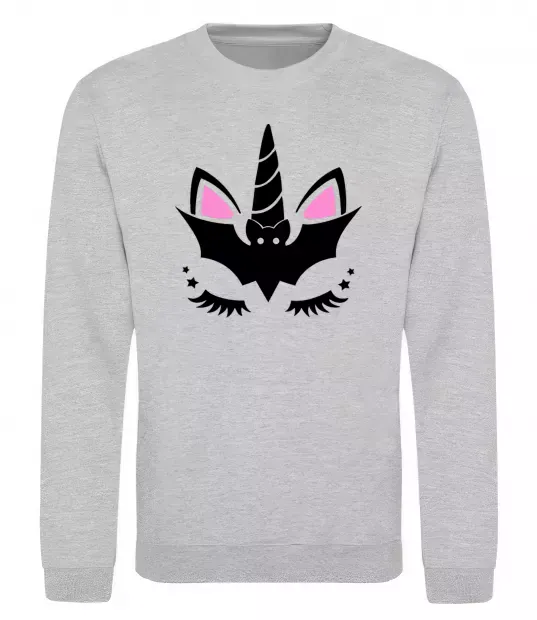 Світшот Bat unicorn Сірий меланж фото