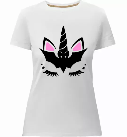 Женская премиум футболка Bat unicorn Белый фото