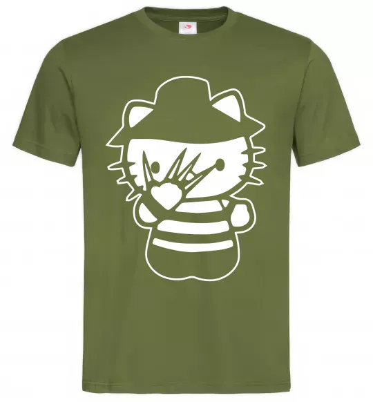 Чоловіча футболка Hello scary Оливковий фото