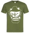 Чоловіча футболка Hello scary Оливковий фото