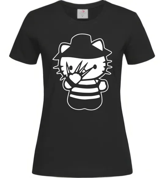 Женская футболка Hello scary Черный фото