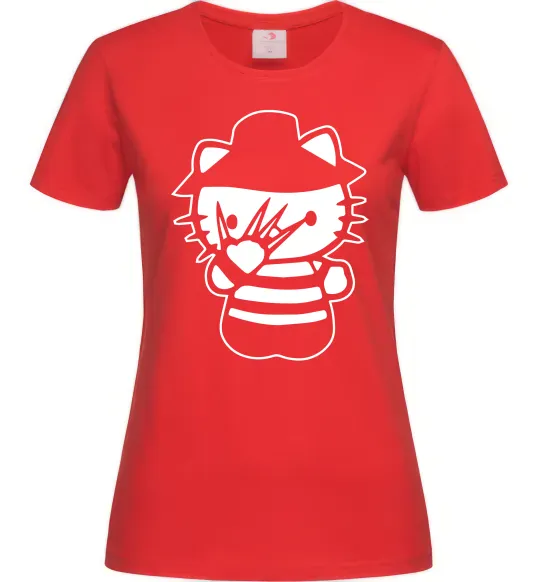 Женская футболка Hello scary Красный фото