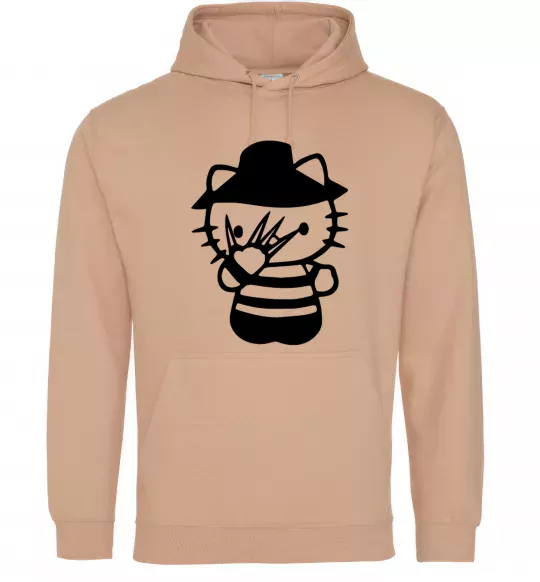 Женская толстовка (худи) Hello scary Песочный фото