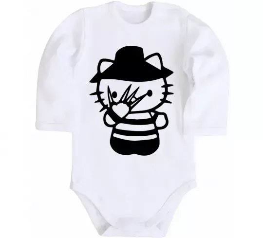 Детский боди Hello scary Белый фото