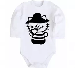 Детский боди Hello scary Белый фото