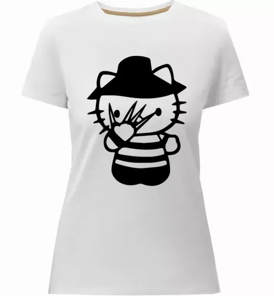 Женская премиум футболка Hello scary Белый фото