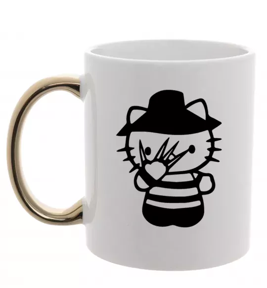 Чашка с цветной ручкой Hello scary Золото фото