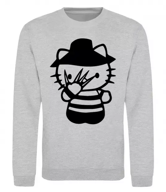 Свитшот Hello scary Серый меланж фото