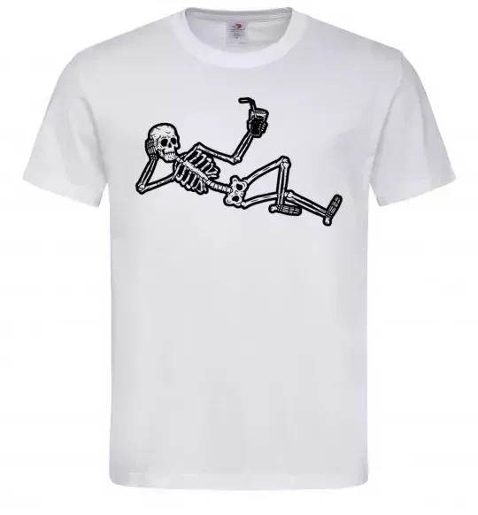 Мужская футболка Skeleton chilling Белый фото