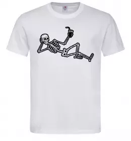 Чоловіча футболка Skeleton chilling Білий фото