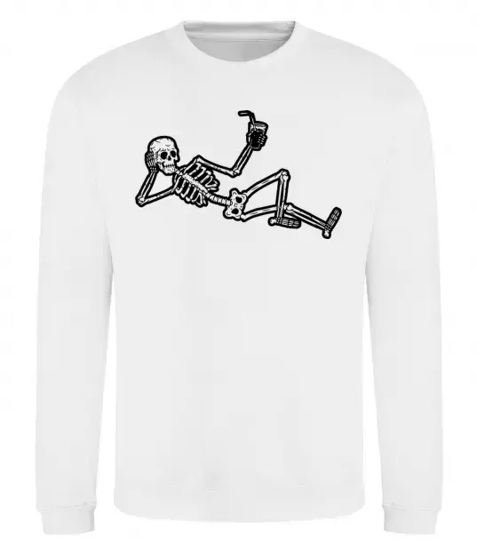 Свитшот Skeleton chilling Белый фото