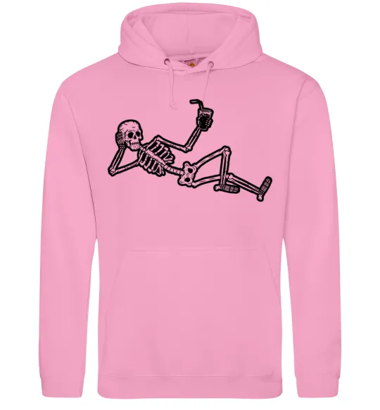 Жіноча толстовка (худі) Skeleton chilling Рожевий фото