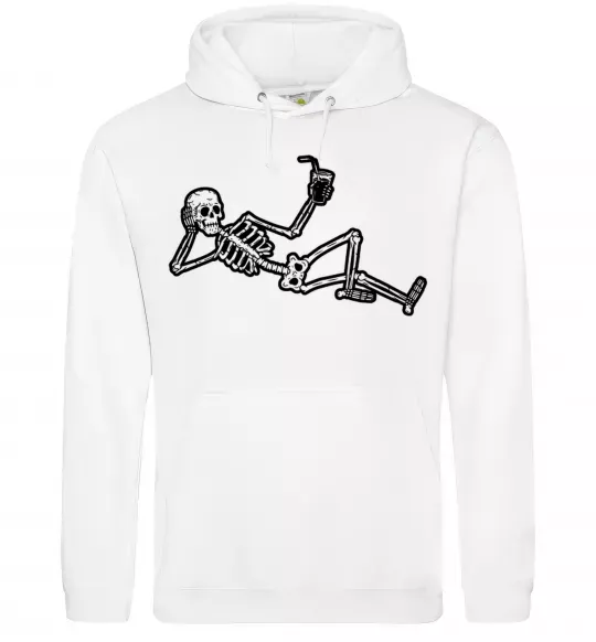 Жіноча толстовка (худі) Skeleton chilling Білий фото
