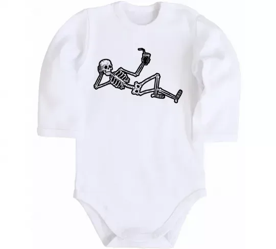 Детский боди Skeleton chilling Белый фото