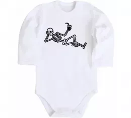 Детский боди Skeleton chilling Белый фото