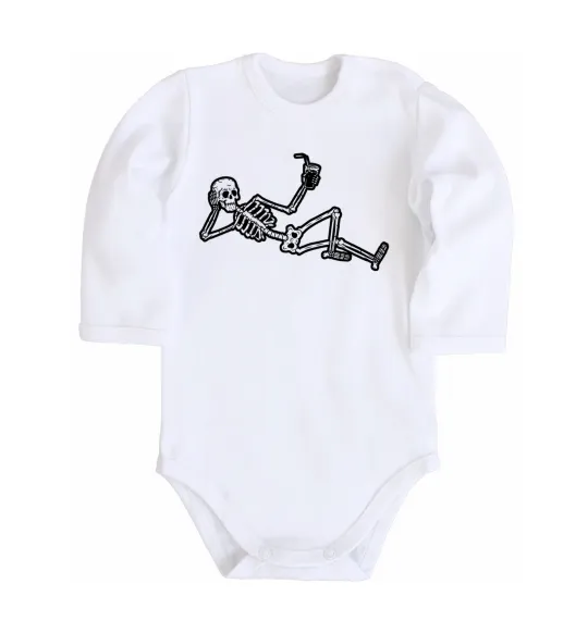 Дитячий бодік Skeleton chilling Білий фото