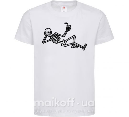 Дитяча футболка Skeleton chilling Білий фото