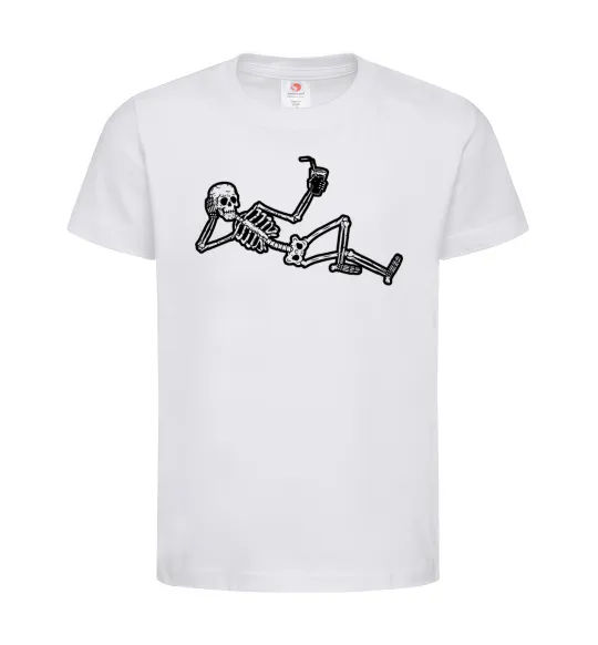 Дитяча футболка Skeleton chilling Білий фото