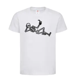 Детская футболка Skeleton chilling Белый фото