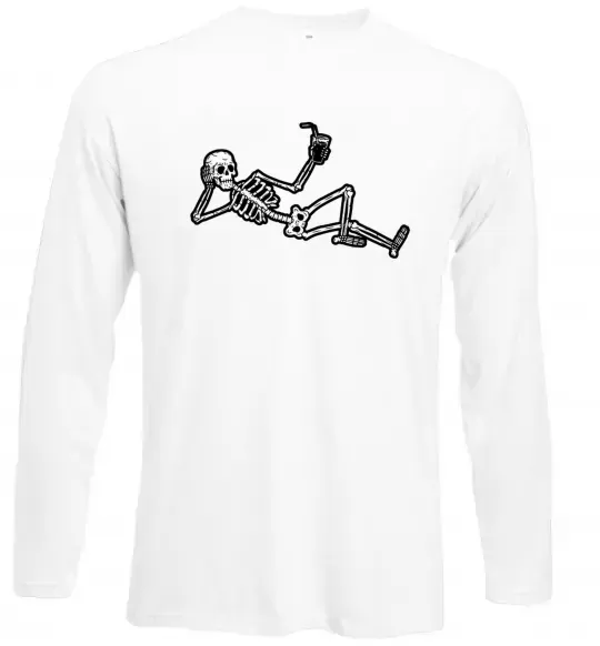 Лонгслив Skeleton chilling Белый фото