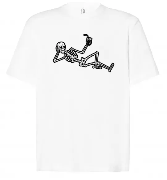 Футболка Оверсайз Skeleton chilling Белый фото