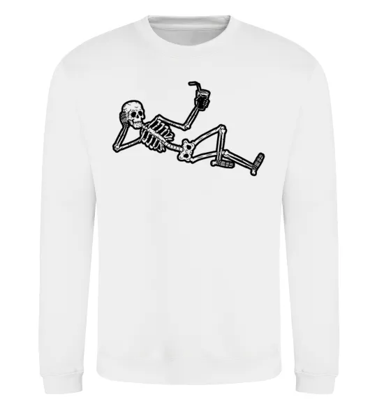 Світшот Skeleton chilling Білий фото