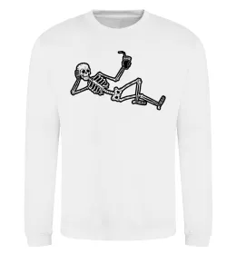 Світшот Skeleton chilling Білий фото