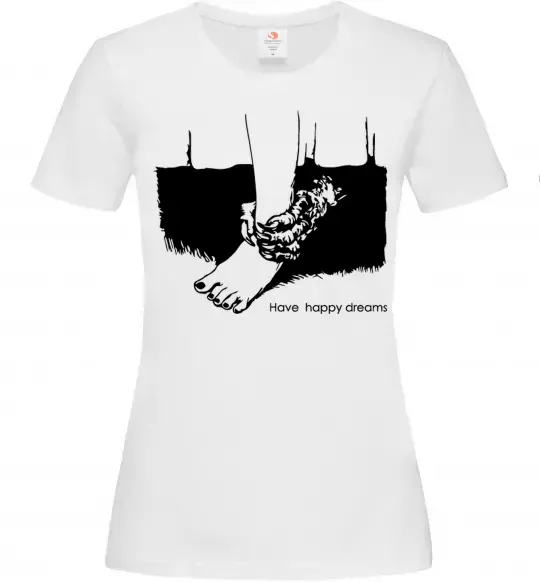 Женская футболка Have happy dreams Белый фото