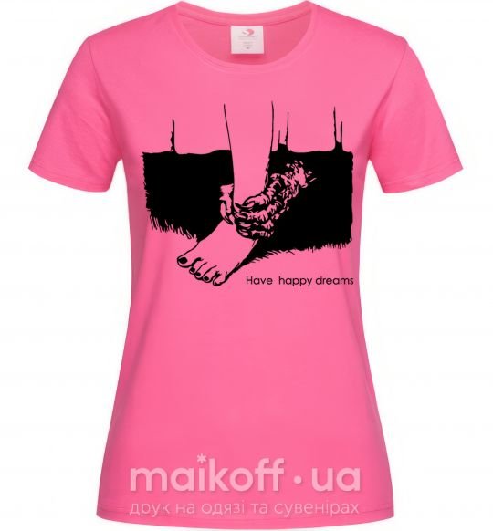 Жіноча футболка Have happy dreams Яскраво-рожевий фото