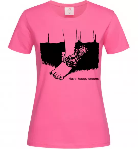 Женская футболка Have happy dreams Ярко-розовый фото