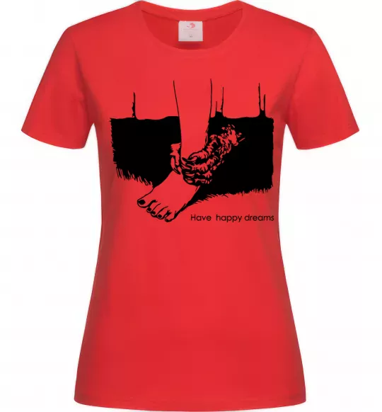 Женская футболка Have happy dreams Красный фото