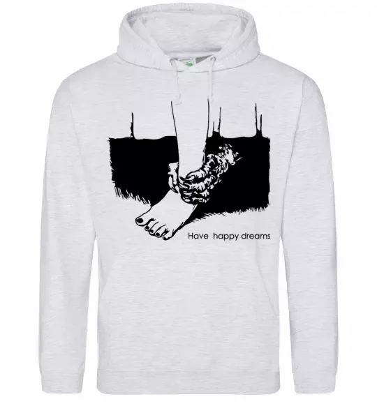 Мужская толстовка (худи) Have happy dreams Серый меланж фото