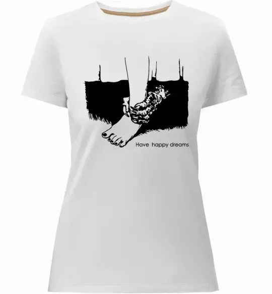 Женская премиум футболка Have happy dreams Белый фото