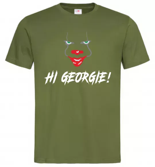 Чоловіча футболка Hi, Georgie! Оливковий фото