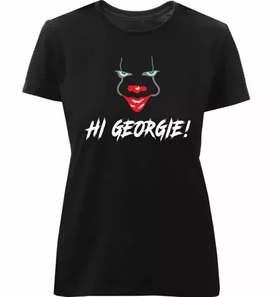 Женская премиум футболка Hi, Georgie! Черный фото