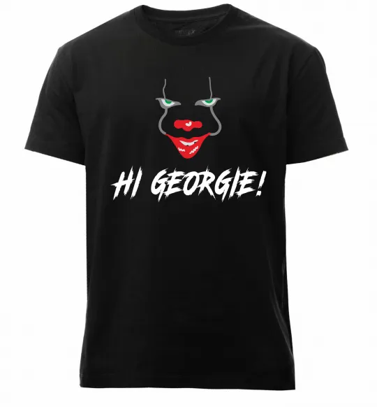 Мужская премиум футболка Hi, Georgie! Черный фото