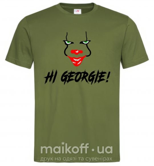Мужская футболка Hi, Georgie! Оливковый фото