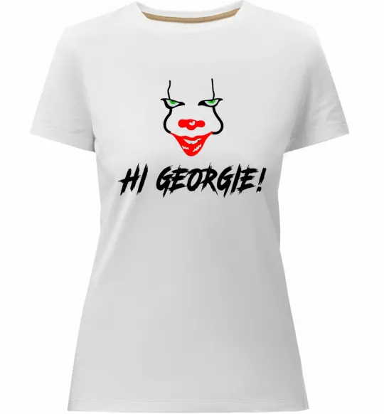 Женская премиум футболка Hi, Georgie! Белый фото