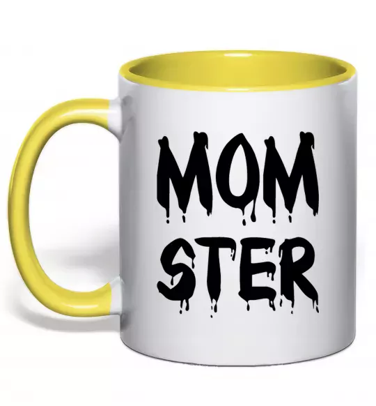 Чашка з кольоровою ручкою Momster Сонячно жовтий фото